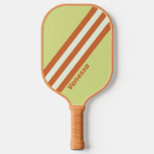 Retro Woestijn Cactus Strepen met Naam Pickleball Paddle (Voorkant)