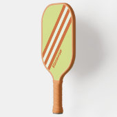 Retro Woestijn Cactus Strepen met Naam Pickleball Paddle (Links)