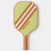 Retro Woestijn Cactus Strepen met Naam Pickleball Paddle (Achterkant)