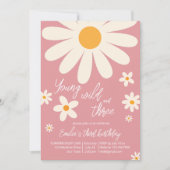 Retro woestijn daisy 3e verjaardag stoffige roze kaart (Voorkant)