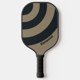 Retro Woestijn Drie Cirkel Streep met Naam Pickleball Paddle