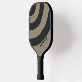 Retro Woestijn Drie Cirkel Streep met Naam Pickleball Paddle (Links)