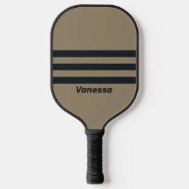 Retro Woestijn Drie Dwars Strepen met Naam Pickleball Paddle