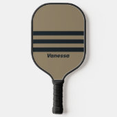 Retro Woestijn Drie Dwars Strepen met Naam Pickleball Paddle (Achterkant)