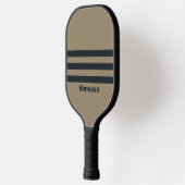 Retro Woestijn Drie Dwars Strepen met Naam Pickleball Paddle (Links)