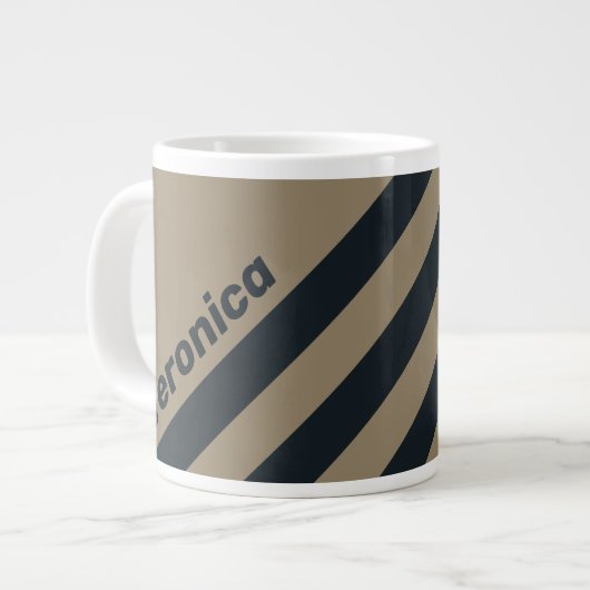 Retro Woestijn Drie Strepen met Naam Grote Koffiekop (Links)
