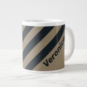 Retro Woestijn Drie Strepen met Naam Grote Koffiekop (Voorkant rechts)