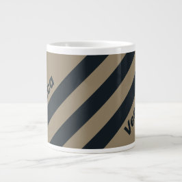 Retro Woestijn Drie Strepen met Naam Grote Koffiekop