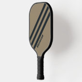 Retro Woestijn Drie Strepen met Naam Pickleball Paddle (Links)
