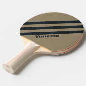 Retro Woestijn Drie Strepen met Naam Tafeltennisbatje (Voorkant Gekanteld)
