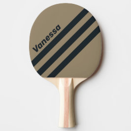 Retro Woestijn Driehoekige Strepen met Naam Tafeltennisbatje