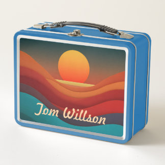 Retro woestijn horizon zonsondergang aangepaste na