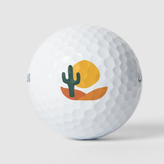 Retro woestijn met cactus golfballen (Voorkant)