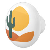 Retro woestijn met cactus keramische knop (Rechts)