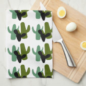 Retro woestijn saguaro cactus keukenhanddoek (Quarter Fold)