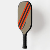 Retro Woestijn Weide Strepen met Naam Pickleball Paddle (Links)