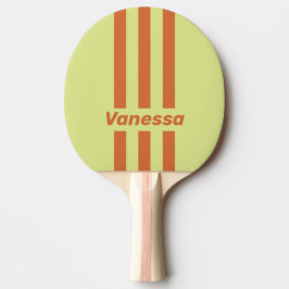 Retro Woestijncactus Drie Pin Strepen met Naam Tafeltennisbatje