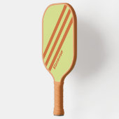 Retro Woestijncactus Drie Strepen met Naam Pickleball Paddle (Links)