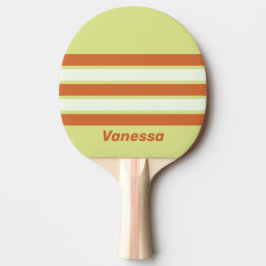 Retro Woestijncactus over Strepen met Naam Tafeltennisbatje