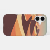 Retro Woestijnrimpel Landschap iPhone 16 Hoesje (Achterkant horizontaal)