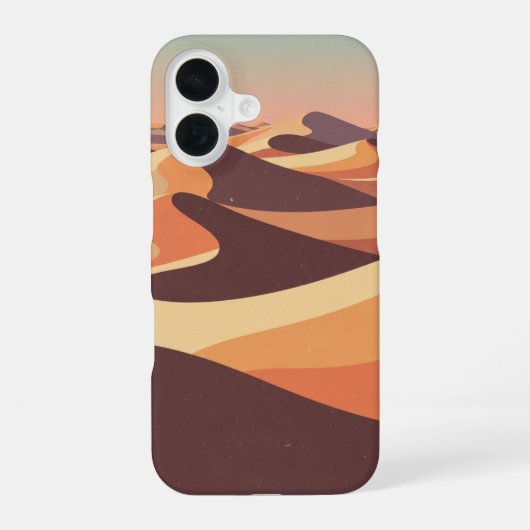 Retro Woestijnrimpel Landschap iPhone 16 Hoesje (Achterkant)