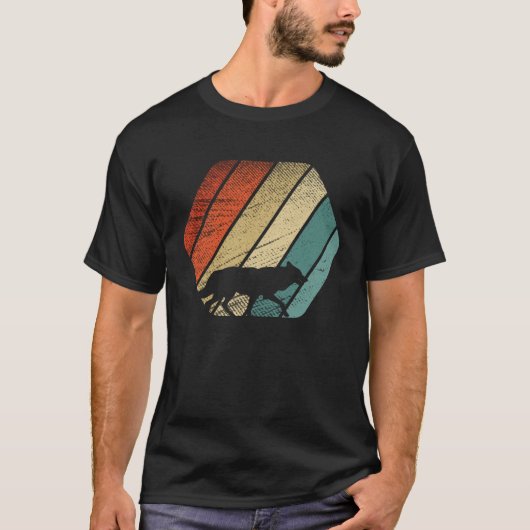 Retro  Wolf en schattig dier 2 T-shirt (Voorkant)
