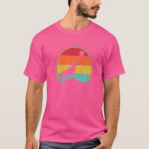 Retro Wolf Howling bij de maan T-shirt