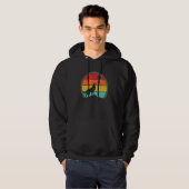 Retro Wolf Huilt naar de Maan Hoodie (Voorkant volledig)