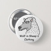 Retro Wolf in Sheep's Clothing Ronde Button 5,7 Cm (Voorkant /achterkant)