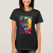 Retro Wolf Sunset T-shirt (Voorkant)