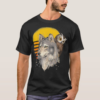 Retro Wolf Wildlife Forest Natuur Animal Gift Wise T-shirt