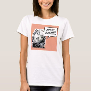 Retro Woman aan de telefoon, Drama T-shirt
