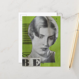 Retro Woman Be Collage Briefkaart