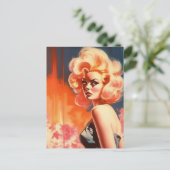 Retro Woman Briefkaart (Staand voorkant)