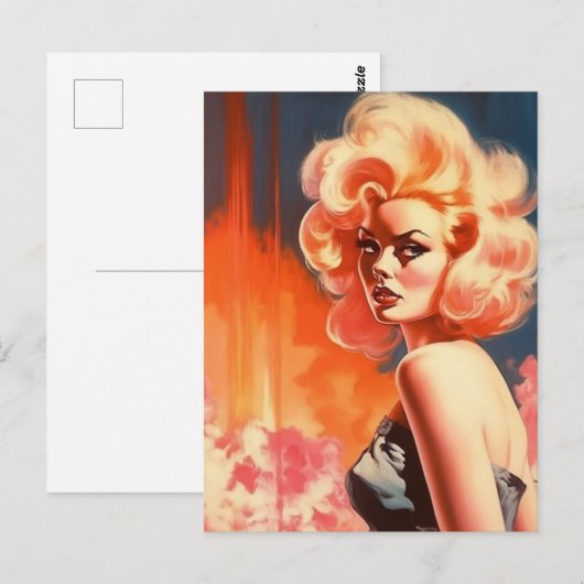 Retro Woman Briefkaart (Voorkant / Achterkant)