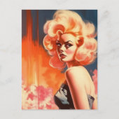 Retro Woman Briefkaart (Voorkant)