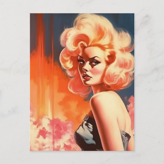 Retro Woman Briefkaart (Voorkant)