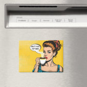Retro Woman Coffee Magneet (Insitu (Vaatwasser))