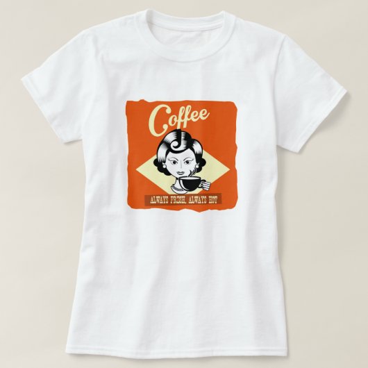 Retro Woman Coffee T-Shirt (Design voorkant)