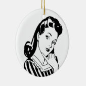 Retro Woman Court meldt Funny Quote Keramisch Ornament (Rechts)