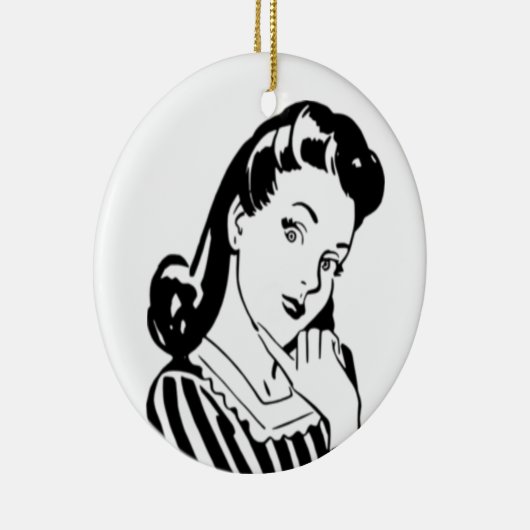 Retro Woman Court meldt Funny Quote Keramisch Ornament (Rechts)