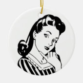 Retro Woman Court meldt Funny Quote Keramisch Ornament (Voorkant)