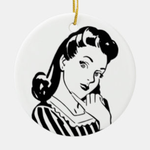 Retro Woman Court meldt Funny Quote Keramisch Ornament