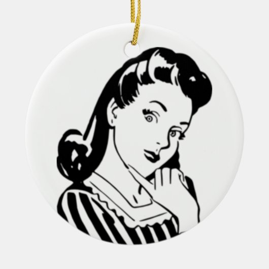 Retro Woman Court meldt Funny Quote Keramisch Ornament (Voorkant)