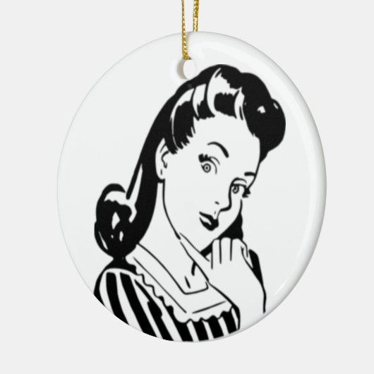 Retro Woman Court meldt Funny Quote Keramisch Ornament (Links)