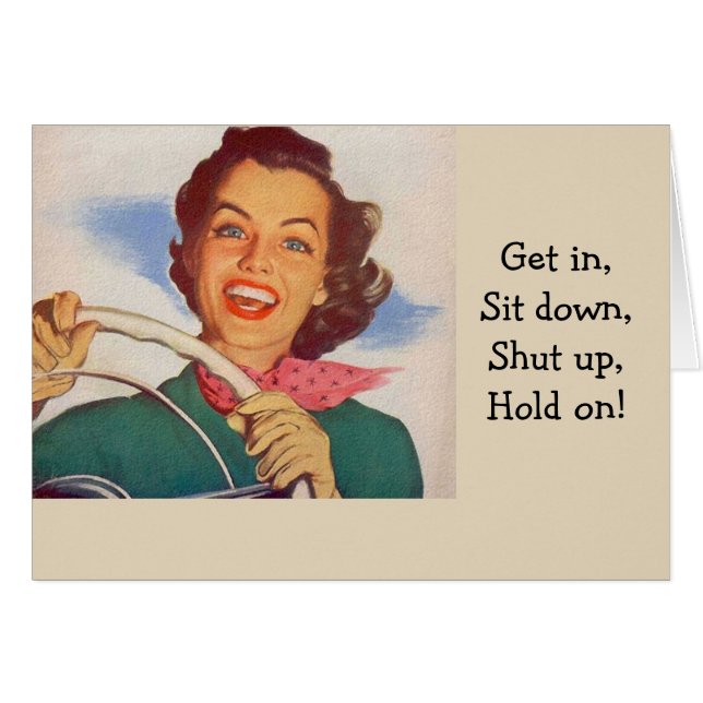 Retro Woman - Crazy Driver (Voorkant Horizontaal)