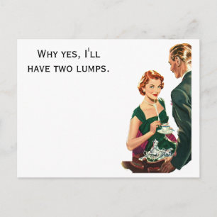 Retro Woman die Briefkaart met koffie heeft bedien