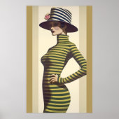 Retro Woman die Pet met Roos heeft Poster (Voorkant)