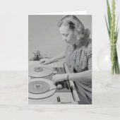 RETRO WOMAN DJ FUNNY VERJAARDAG KAART VOOR HAAR (Voorkant)