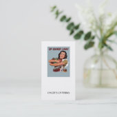 Retro Woman Food Catering Visitekaartje (Staand voorkant)